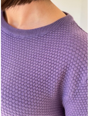 Lawendowy sweter bawełna M